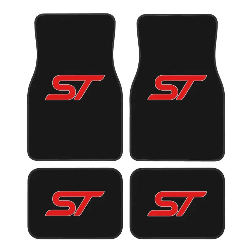 ST Logo Print Car Floor Mats Set of 4 Vehicle Front and Rear Carpets Non-Slip Car Mat Accessories Universal