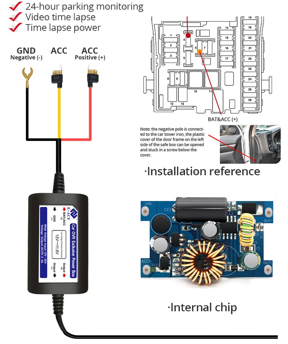 Dash Cam WIFI GPS Mini CAR DVR Front 4K And Rear 1080P Dual Lens Black Box Room Camera Night Vision 24H Parking Monitor