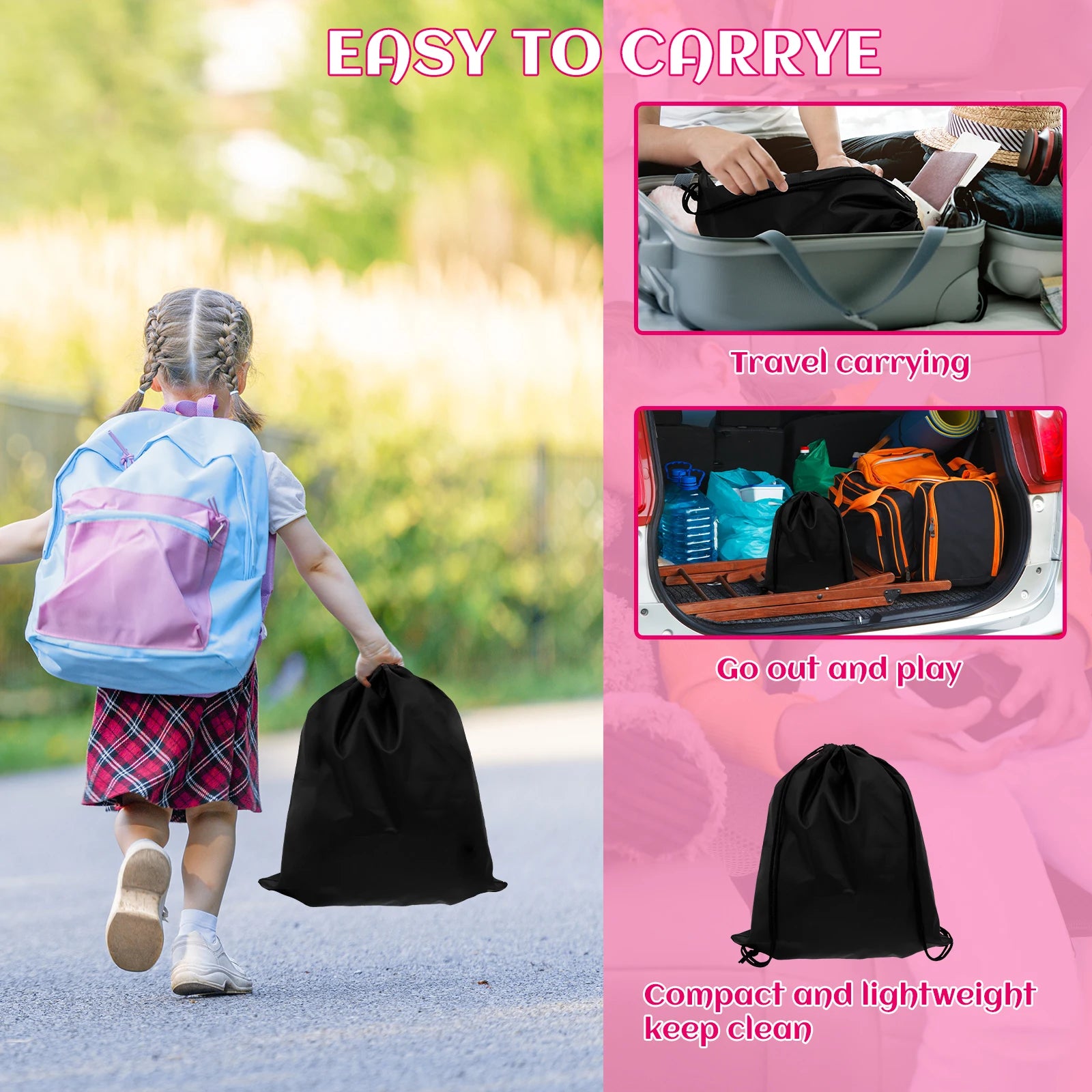 Car Seat  for kids PVC Universal Travel Portable Booster Cushion With Storage Bag For Kids