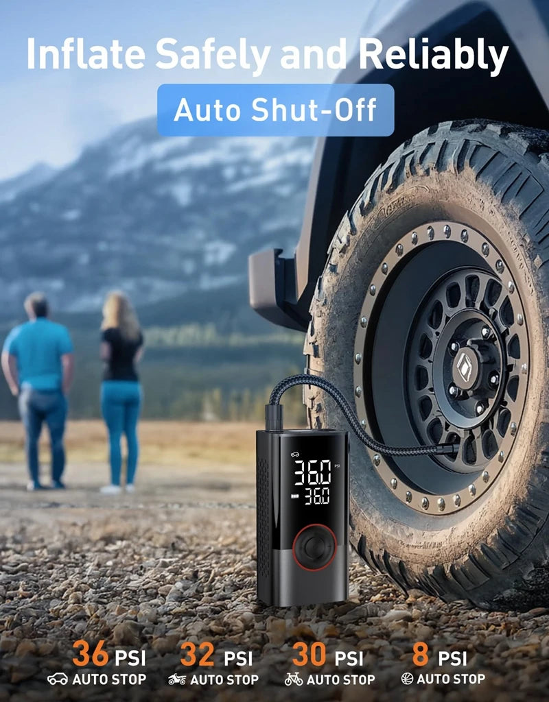 Tire Inflator Portable Air Compressor with Digital Pressure Gauge for Car