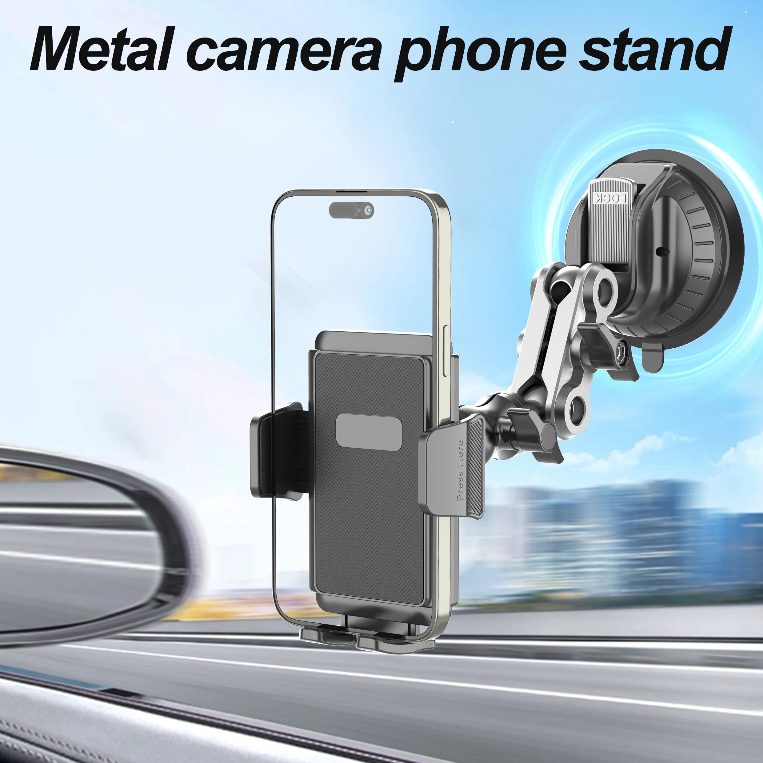 Car Phone Mount Video Recording Universal Magic Arm Suction Car Phone Holder Mount Windshield Window Glass