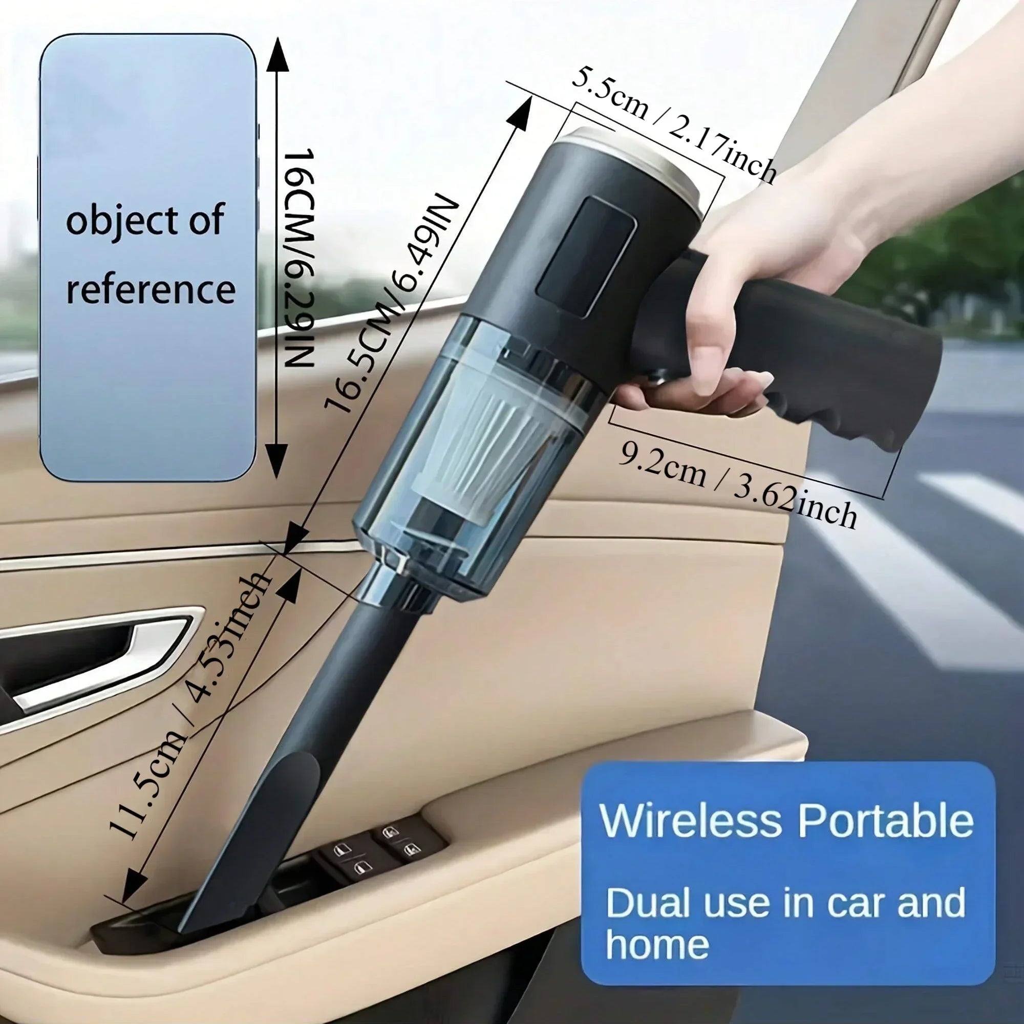 1pc Wireless Vacuum Cleaner Dual Use for  Car 120W High Power