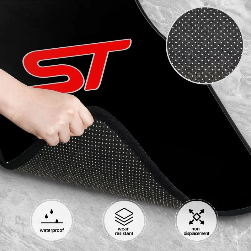 ST Logo Print Car Floor Mats Set of 4 Vehicle Front and Rear Carpets Non-Slip Car Mat Accessories Universal
