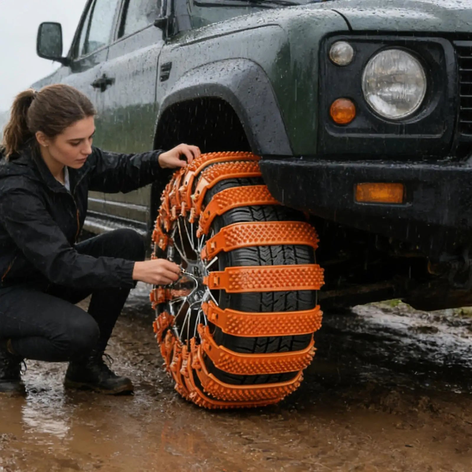 10 Pieces Snow Tire Straps Adjustable Anti-Skid Car Grips