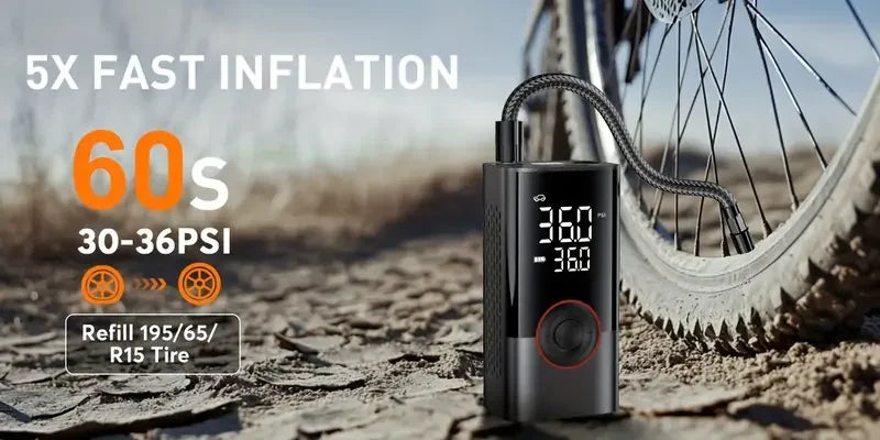 Tire Inflator Portable Air Compressor with Digital Pressure Gauge for Car