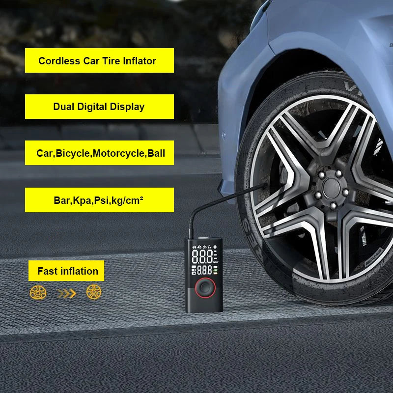 Tire Inflator Portable Air Compressor with Digital Pressure Gauge for Car