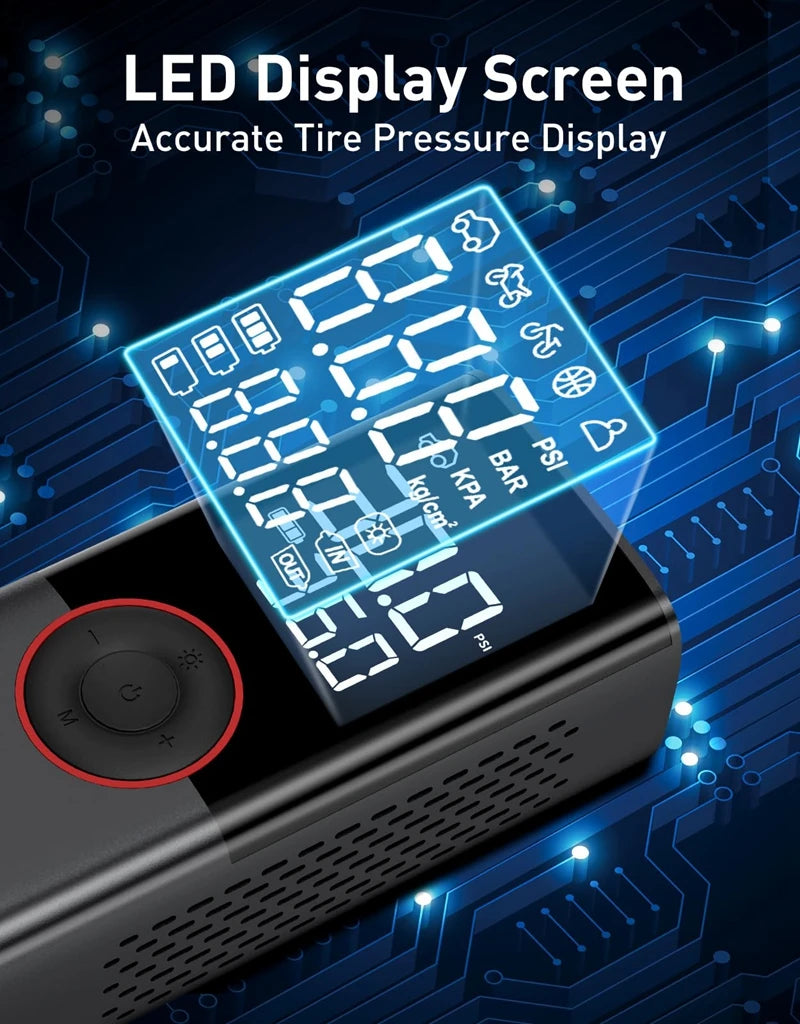 Tire Inflator Portable Air Compressor with Digital Pressure Gauge for Car